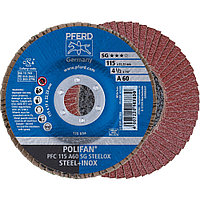 Круг (диск) шлифовальный торцевой лепестковый 115 мм POLIFAN PFC 115 А60 SG STEELOX, Pferd, Германия, фото 1