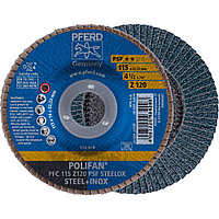 Круг (диск) шлифовальный торцевой лепестковый 115 мм POLIFAN PFC 115 Z120 PSF STEELOX, Pferd, Германия