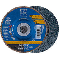 Круг (диск) шлифовальный торцевой лепестковый 100 мм POLIFAN PFC 100 Z40 PSF STEELOX, Pferd, Германия