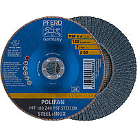 Круг (диск) шлифовальный торцевой лепестковый 180 мм POLIFAN PFF 180 Z40 PSF STEELOX, Pferd, Германия