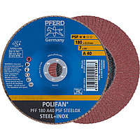 Круг (диск) шлифовальный торцевой лепестковый 180 мм POLIFAN PFF 180 A40 PSF STEELOX, Pferd, Германия