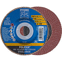 Круг (диск) шлифовальный торцевой лепестковый 115 мм POLIFAN PFF 115 A120 PSF STEELOX, Pferd, Германия, фото 1