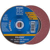 Круг (диск) шлифовальный торцевой лепестковый 180 мм POLIFAN PFC 180 A40 PSF STEELOX, Pferd, Германия, фото 1