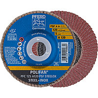 Круг (диск) шлифовальный торцевой лепестковый 125 мм POLIFAN PFC 125 A120 PSF STEELOX, Pferd, Германия