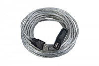 OXION кабель-удлинитель USB2.0 15m AM-AF с усилителем сигнала, серия Стандарт , двойной экран