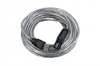 OXION кабель-удлинитель USB2.0 15m AM-AF с усилителем сигнала, серия “Стандарт”, двойной экран