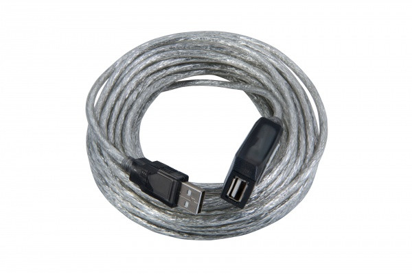 OXION кабель-удлинитель USB2.0 15m AM-AF с усилителем сигнала, серия Стандарт , двойной экран - фото 1 - id-p115716729
