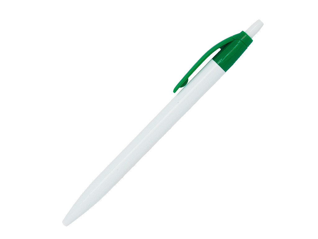 Ручка шариковая, Simple, пластик, белый/зеленый