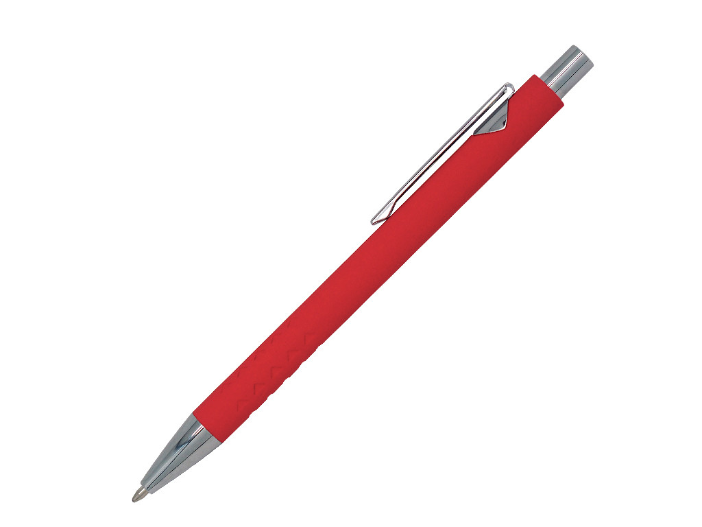 Ручка шариковая, Prestige, софт тач, металл, красный/серебро