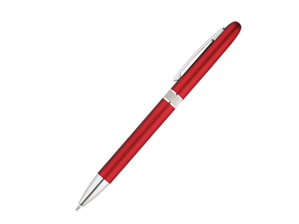 Ручка шариковая LENA, металл, красный/серебро