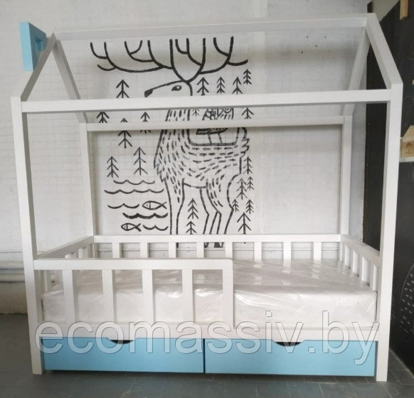 Кровать детская Домик с забором - фото 6 - id-p115728039
