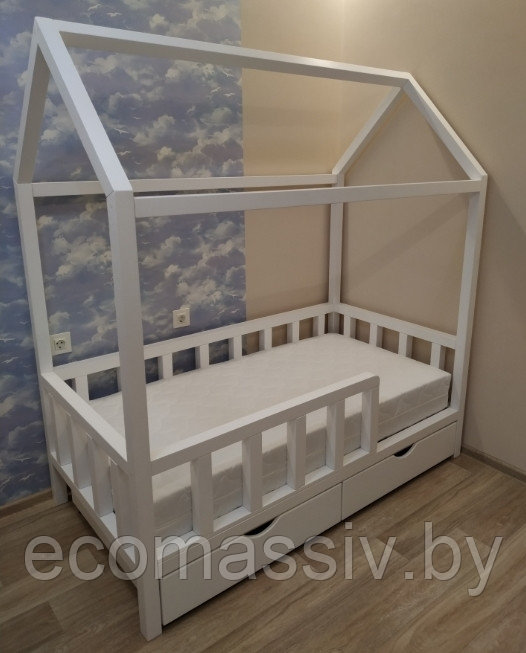Кровать детская Домик с забором - фото 9 - id-p115728039