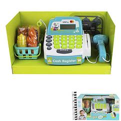 Детская касса Мой магазин  с калькулятором, сканером,калькулятором, продуктами, со светом и звуком