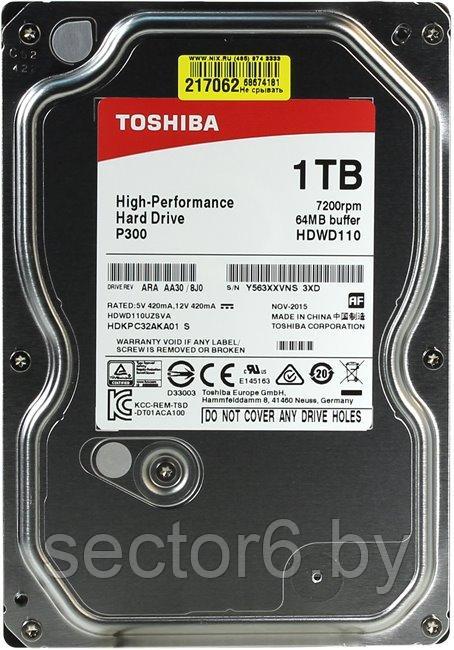 Жесткий диск Toshiba P300 1TB [HDWD110UZSVA] - фото 1 - id-p115669551