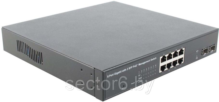 MultiCo Управляемый коммутатор (8UTP 10/100/1000Mbps PoE +2Combo 1000BASE-T/SFP), фото 2