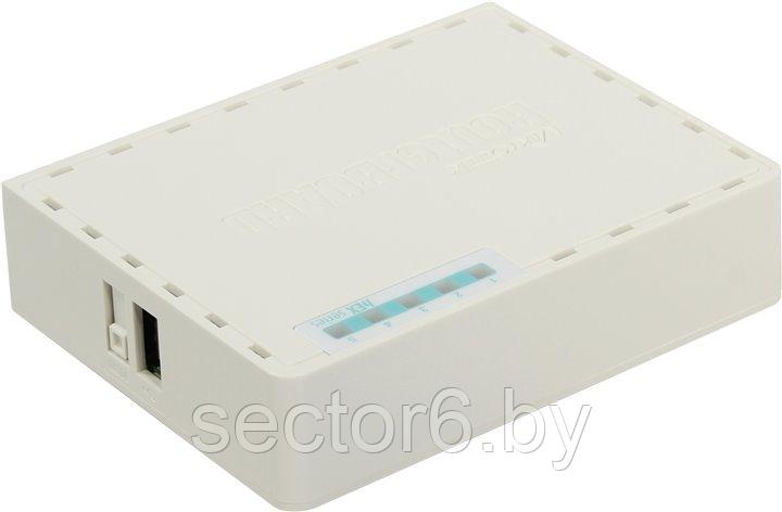 MikroTik  Маршрутизатор (4UTP  10/100/1000Mbps, 1WAN, USB)