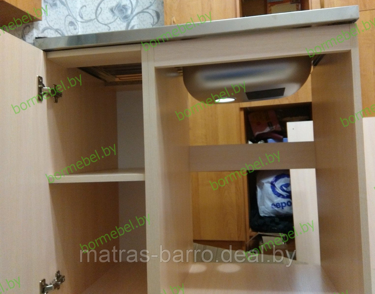 Кухонный шкаф под мойку с полкой НШ80м под заказ с выбором цвета - фото 2 - id-p115730157