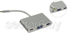 Greenconnect  Кабель-адаптер USB-С -&gt; VGA 15F+USB3.0+USB-C