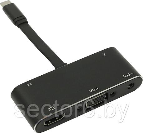 Кабель-адаптер USB-C -> HDMI(F)+VGA(15F)+audio+USB3.0+USB-C port, фото 2