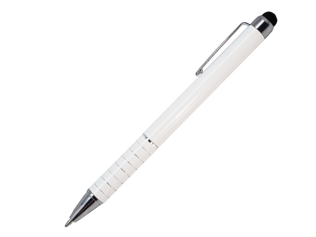Ручка шариковая, металл, SHORTY с функцией ТАЧПЕН, белый, фото 1