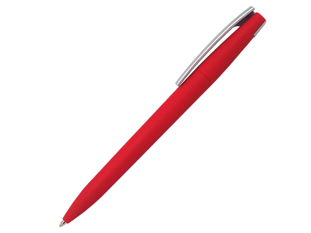 Ручка шариковая, пластик, софт тач, красный/серебро, Z-PEN Color Mix