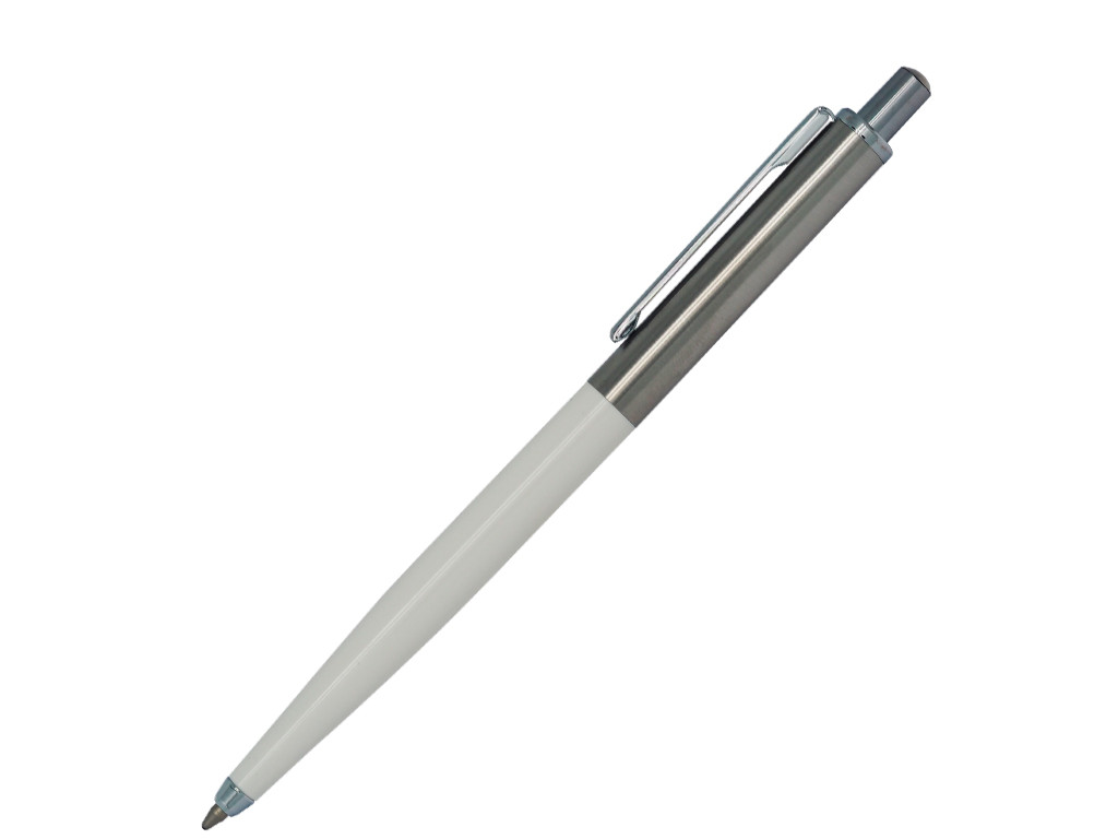 Ручка шариковая, металл/пластик, белый/серебро, Best Point Metal, фото 1