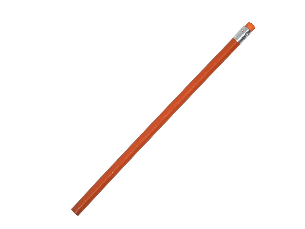 Карандаш деревянный со стеркой, оранжевый/оранжевый