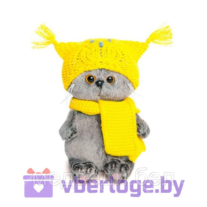 Мягкая игрушка "Басик Бэби" в шапке-сова и шарфе, 20 см - фото 1 - id-p94092452