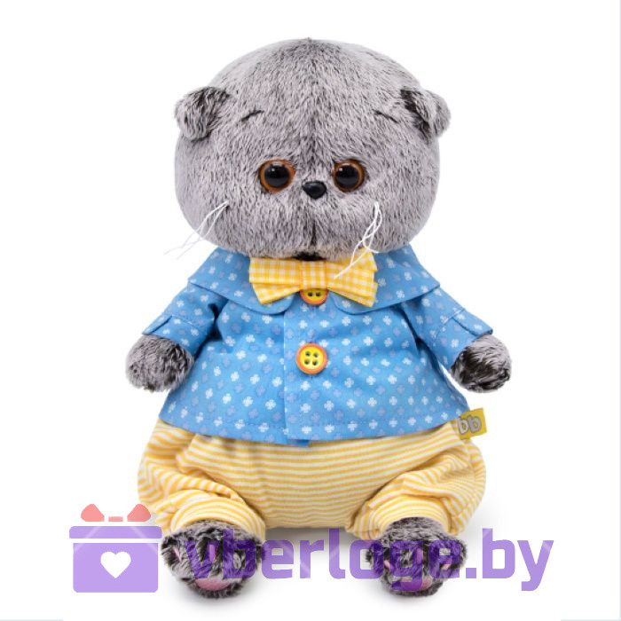 Мягкая игрушка кот Басик BABY в рубашке и шортиках 20 см