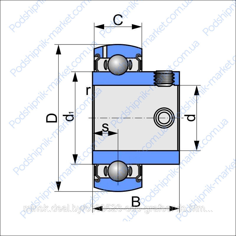 Подшипник US 203 (SB203 / GAY17 NPP-B)