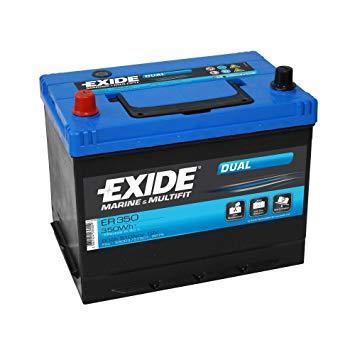 Аккумулятор стартерно-тяговый лодочный EXIDE ER350 (80 А/ч) 510A - фото 1 - id-p115790440