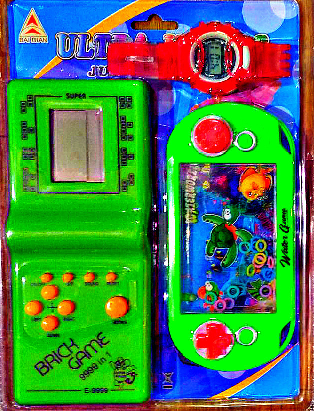 Набор Тетрис Brick Game E-9999, кольцеброс и электронные детские часы ( разные цвета) Ev-3006 - фото 2 - id-p115793055