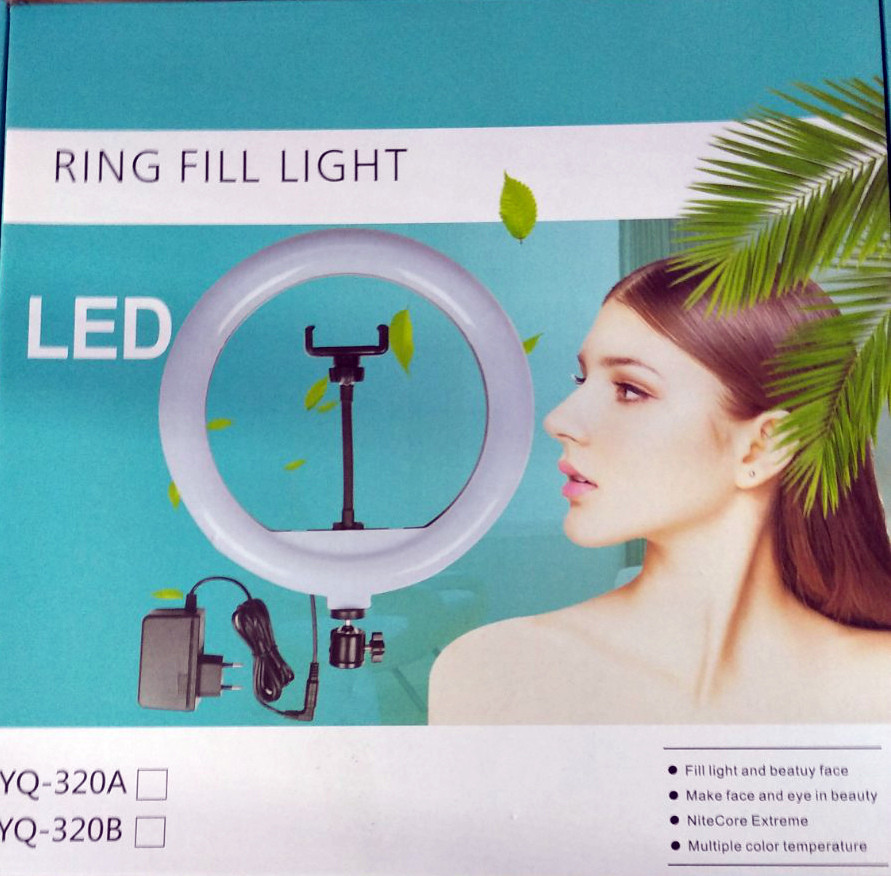 Кольцевая лампа YQ-320A диаметр 32 см - фото 1 - id-p115796269
