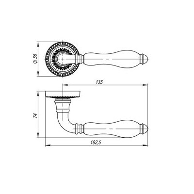 Ручка раздельная Silvia CL1 OB/CRP-213 античная бронза/кракелюр - фото 2 - id-p115825496