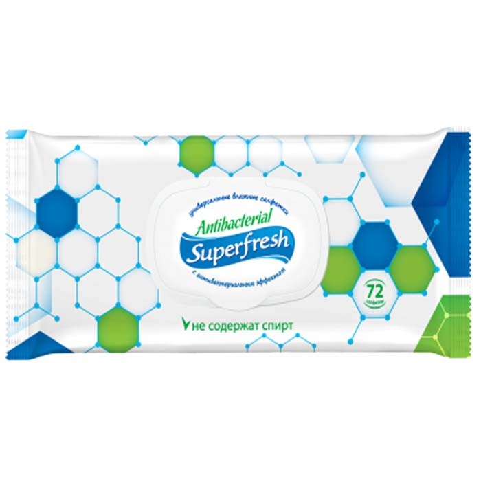 Салфетки влажные Superfresh, 72 шт.