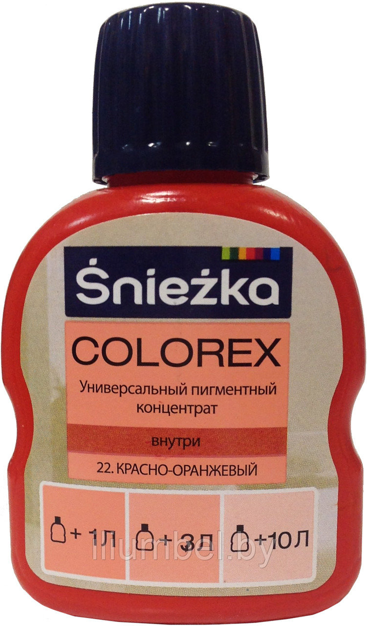 Краситель Sniezka Colorex (Снежка Колорекс) 0,1л №22 красно-оранжевый - фото 1 - id-p115837635