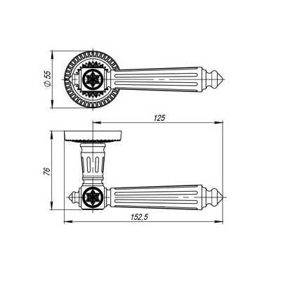 Ручка раздельная Matador CL4 AS-9 античное серебро - фото 2 - id-p115840640