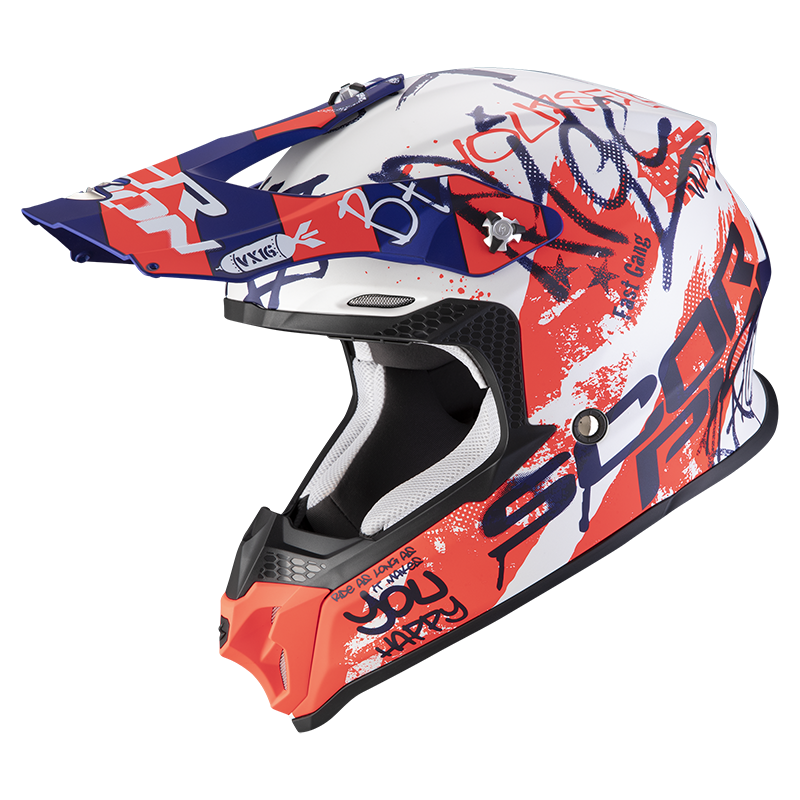 Шлем Scorpion VX-16 AIR ORATIO Матовый бело-сине-красный, XS - фото 1 - id-p115840237