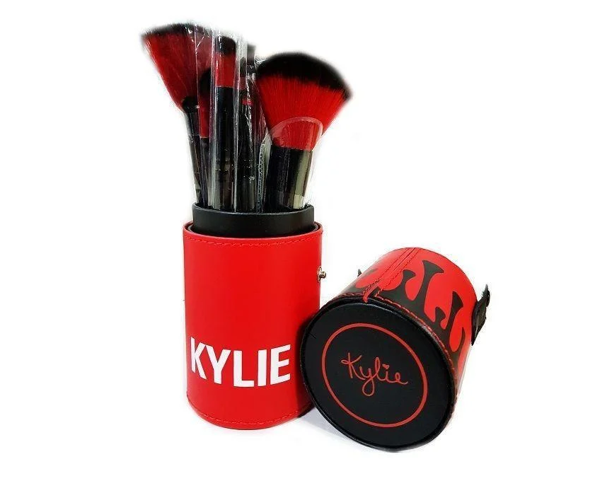 Набор кистей для макияжа в тубусе KYLIE RED/Black, RED/White 12 шт - фото 5 - id-p115845091