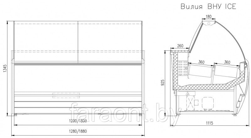 Витрины для мороженного Интэко-мастер ВИЛИЯ 180 ВН ICE - фото 2 - id-p115845365