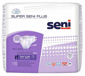 Подгузники для взрослых Super Seni Plus, размер 3 (Large), 10 шт.