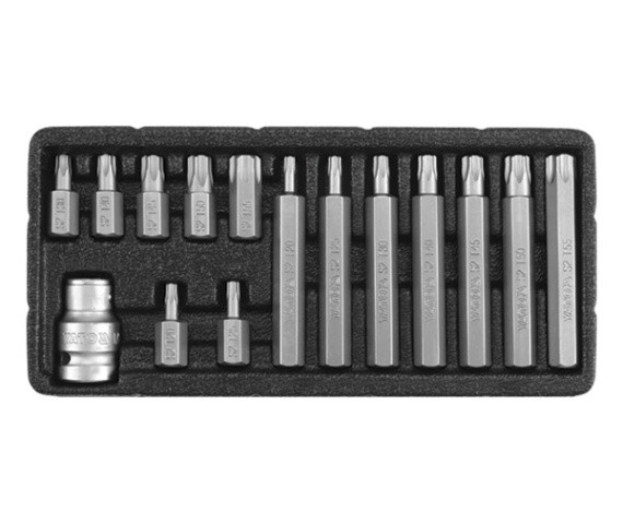 Головки-биты спец.TORX TAMPERPROOF T20-T55 L30mm [набор15пр.] "Yato" YT-0417