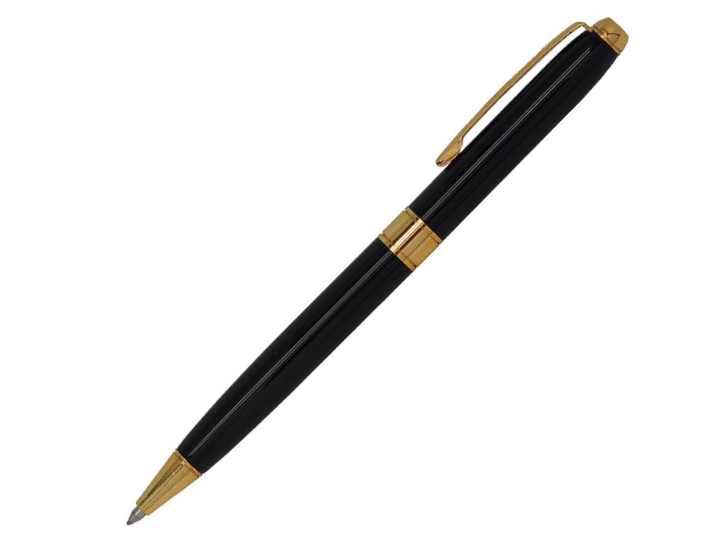 Ручка шариковая, металл, черный/золото, фото 1