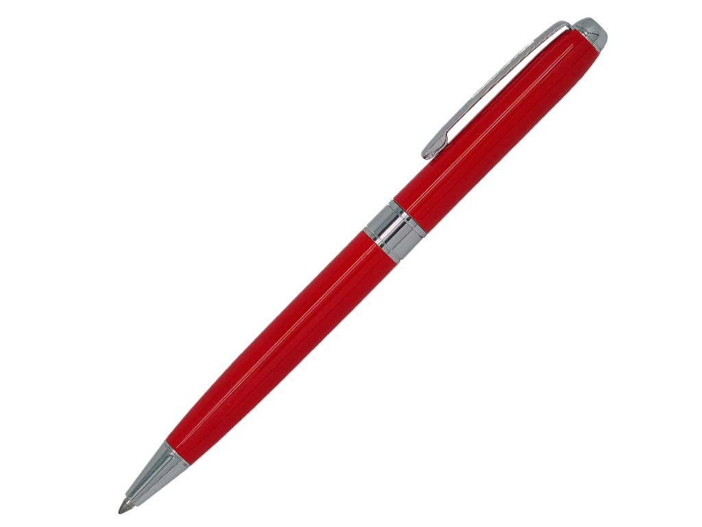 Ручка шариковая, металл, красный/серебро, фото 1