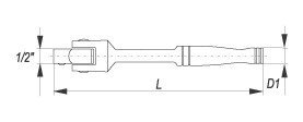 Вороток для головок шарнирный 1/2" 360мм CRV "Yato" YT-1241, фото 2