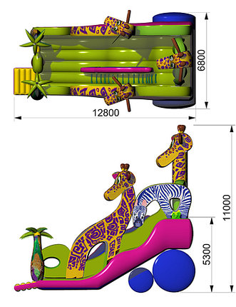 Надувная горка "Жираф", фото 2