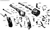 Комплект накладок рукоятки сигнального револьвера Наган-С "Блеф" (МР-313, Р-2)., фото 9