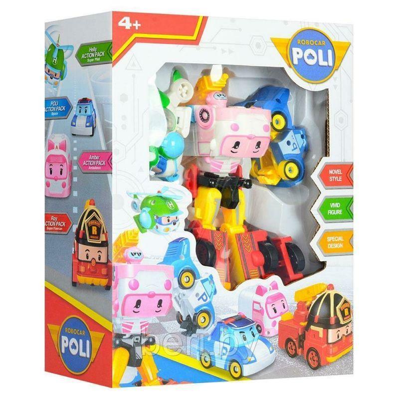 5238 Робот, робот- трансформер Поли кар, "Robocar POLI" 4 в 1, 17 см - фото 2 - id-p115938333