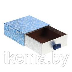 Коробка подарочная квадрат 12,5*13,5*5,5 см "Пенал", цвет синий 1534055