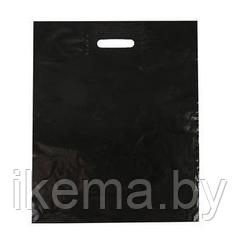 Пакет полиэтиленовый черный 40*50 см. с врезными усиленными ручками,  45 мк.